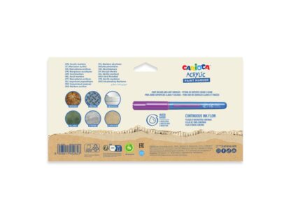 Marker cu vopsea acrilică și vârf pensulă Carioca 18 buc/set 2