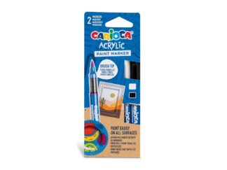 Marker cu vopsea acrilică și vârf pensulă Carioca 2 buc/set