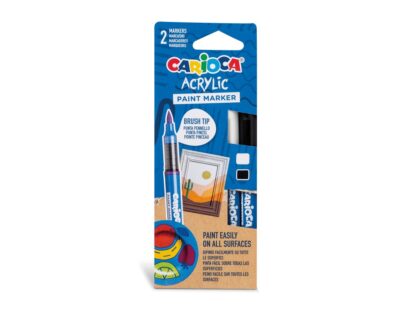 Marker cu vopsea acrilică și vârf pensulă Carioca 2 buc/set