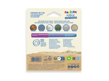 Marker cu vopsea acrilică și vârf pensulă Carioca 5 buc/set 2