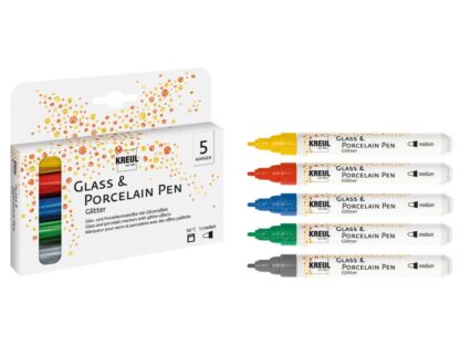 Markere pentru sticlă și porțelan Kreul Glitter Medium 5 buc/set 2