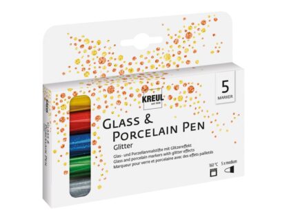 Markere pentru sticlă și porțelan Kreul Glitter Medium 5 buc/set