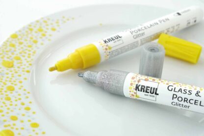 Markere pentru sticlă și porțelan Kreul Glitter Medium set 1