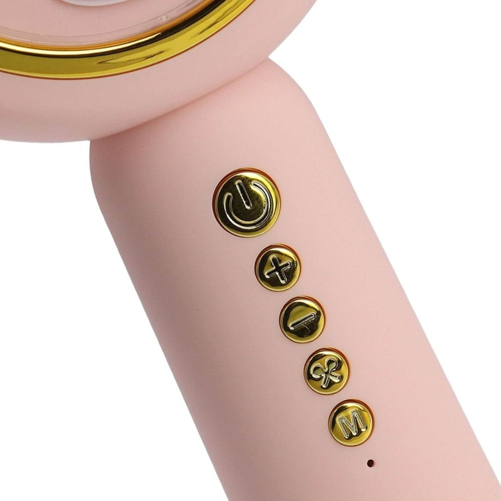 Microfon Karaoke Wireless cu Bluetooth, Model Iepuraș, Efecte voce, Boxă Inclusă, Recorder, RGB, Roz 9