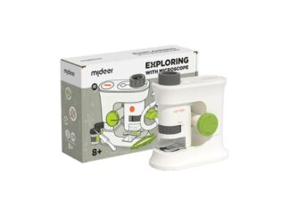 Microscop pentru copii, mărire de 160x, obiectiv optic HD, lumină Led, portabil, imagini clare