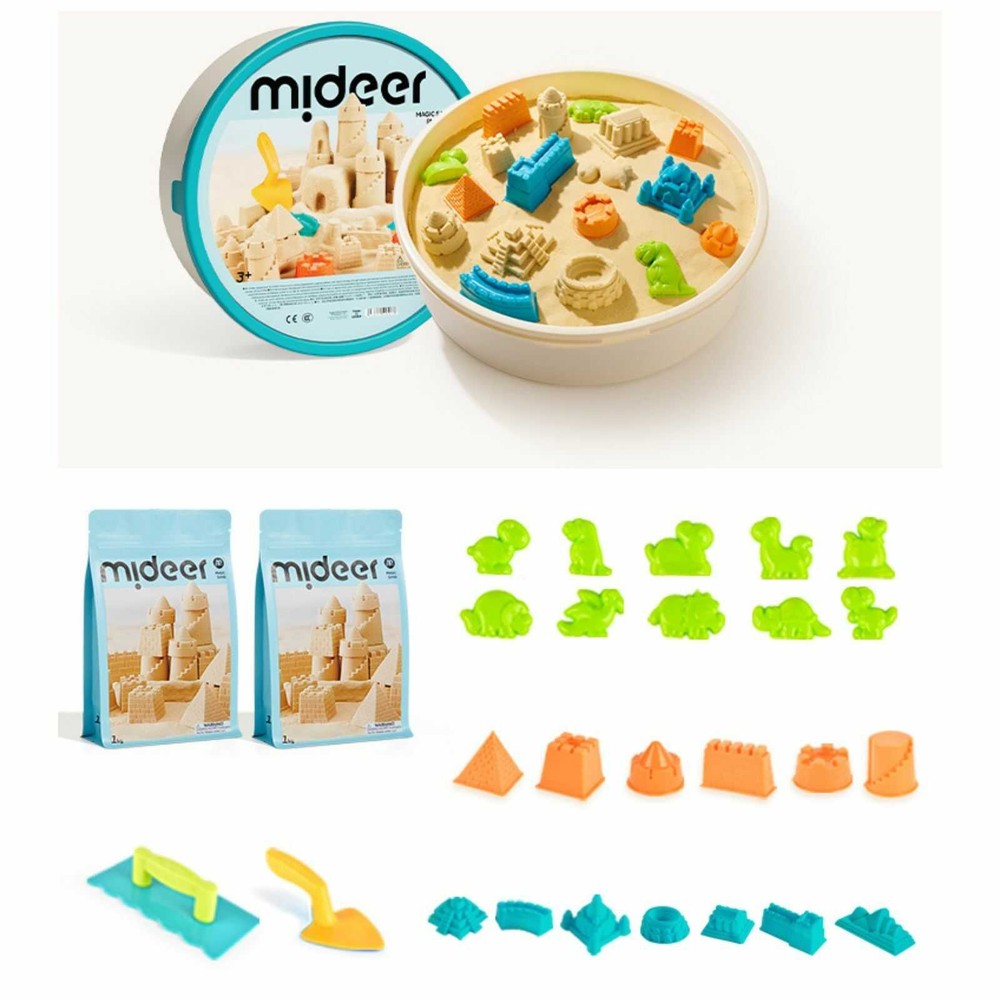 Nisip Kinetic Magic, Set Joacă cu Forme de Modelaj, 2 Kg Nisip Hidrofob, 25 de Accesorii, Magic Sand Play 5