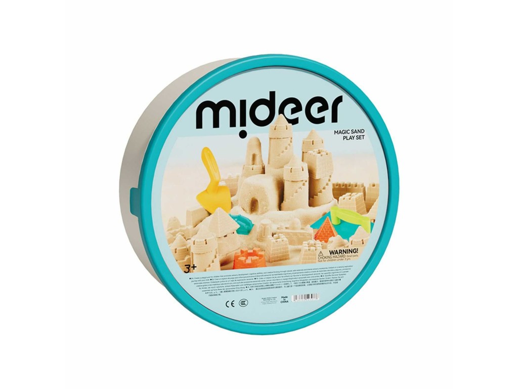 Nisip Kinetic Magic, Set Joacă cu Forme de Modelaj, 2 Kg Nisip Hidrofob, 25 de Accesorii, Magic Sand Play