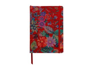 Notebook coperta tare piele, A5, 144 pagini, Clairefontaine Celeste Red garden