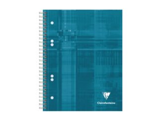 Notebook cu spiră A5+, 90 file, Clairefontaine Bind'O Block albastru