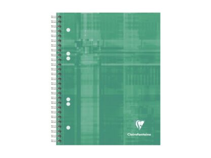 Notebook cu spiră A5+, 90 file, Clairefontaine Bind'O Block verde