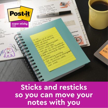 Notes adeziv Post-it® Neon liniat 1