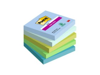 Notes adeziv Super Sticky 76 x 76 mm, 90 file x 5 culori asortate, Post-It