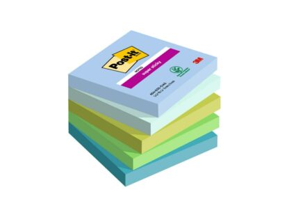 Notes adeziv Super Sticky 76 x 76 mm, 90 file x 5 culori asortate, Post-It