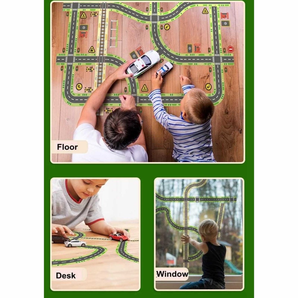 Orașul meu, Bandă adezivă Stradă, Semne circulație, Autocolant Șosea, Drumuri și Cale Ferată 5