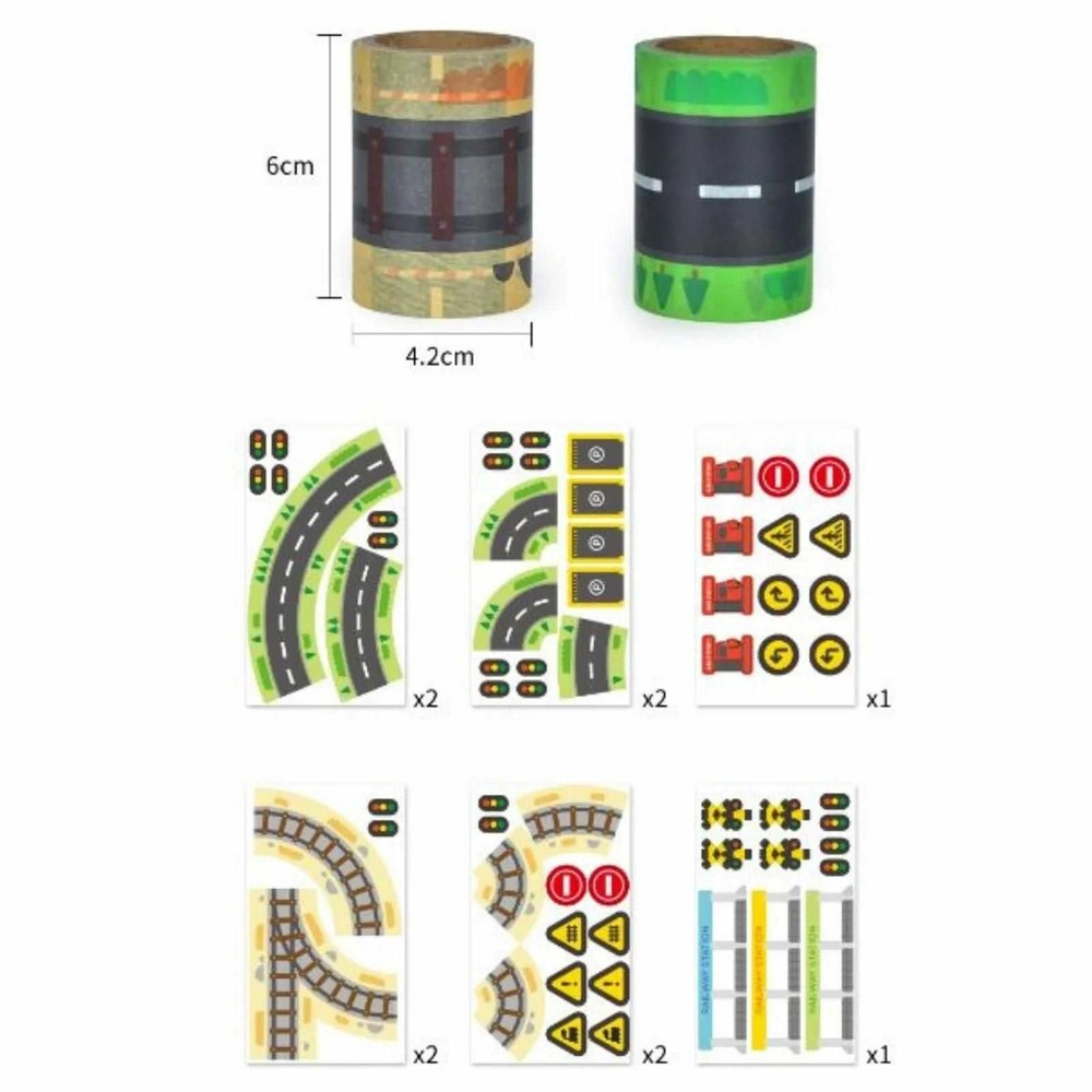 Orașul meu, Bandă adezivă Stradă, Semne circulație, Autocolant Șosea, Drumuri și Cale Ferată 6