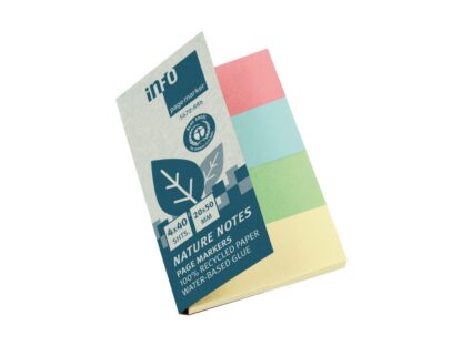 PageMarker reciclat 20 x 50 mm 4 culori/set 160 file Nature Info Notes