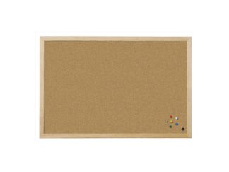 Panou plută cu ramă din lemn 40x30 cm