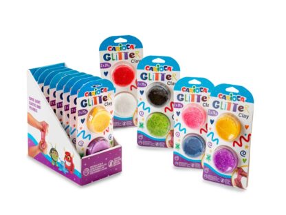 Pastă pentru modelat Carioca Glitter Clay 2x20 gr 8 seturi/display