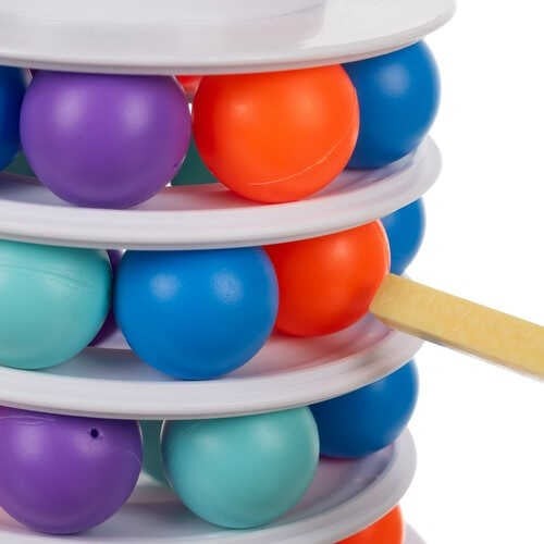 Pinguin pe Turn Joc de Îndemânare Copii, Joc de Masă cu Bile Colorate, Multicolor 5