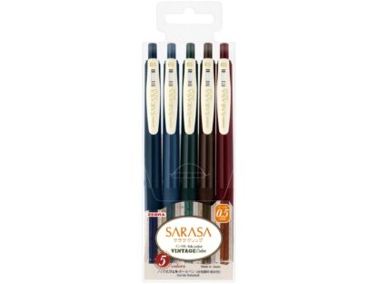 Pix cu gel 0.5 mm Zebra Sarasa Clip Vintage 1, 5/set