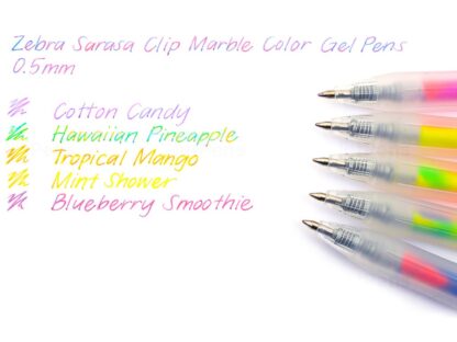 Pix cu gel Sarasa Marble 5 culori/set Zebra exemplu