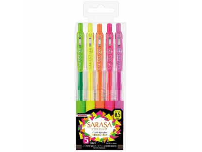 Pix cu gel Sarasa Neon 5 culori/set Zebra