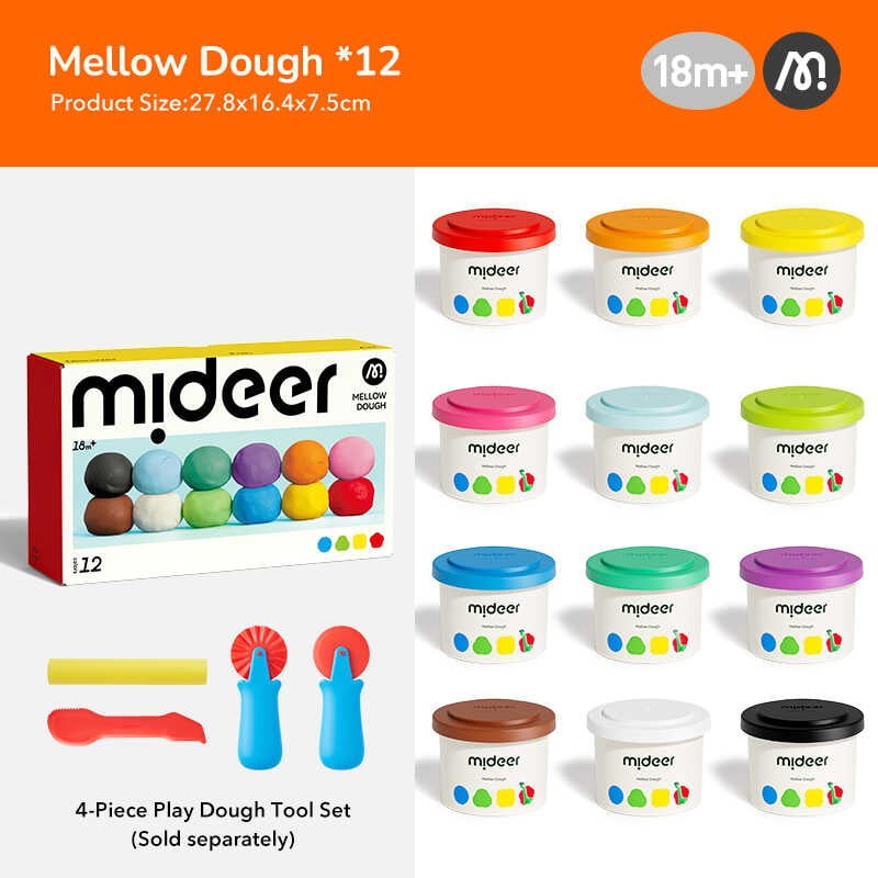 Plastilină pentru bebeluși, 18 luni+, 12 culori, moale 7