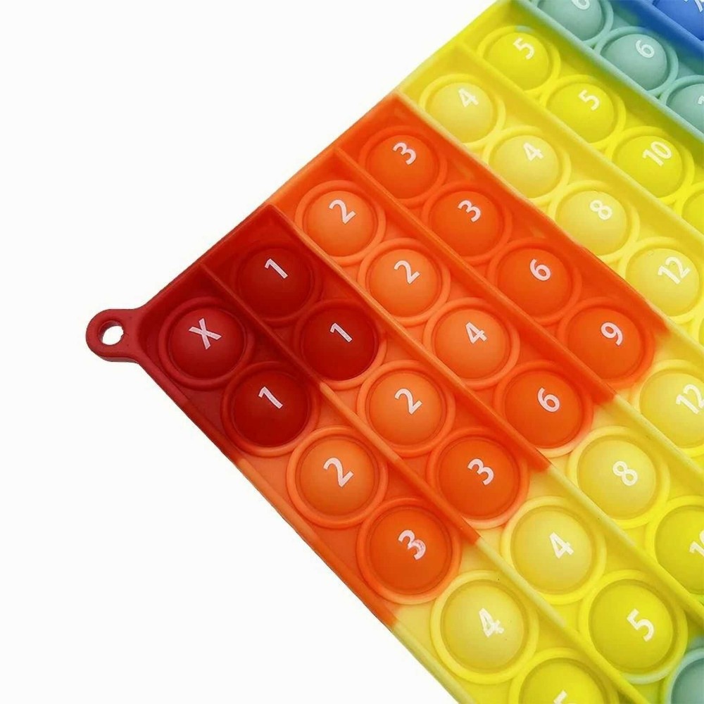 Pop It 10 10 matematică pentru a învăța înmulțirea cu numere de la 1 la 9 și pentru a învăța adunarea, Jucărie educativă, 20 x 20 cm, multicolor 3