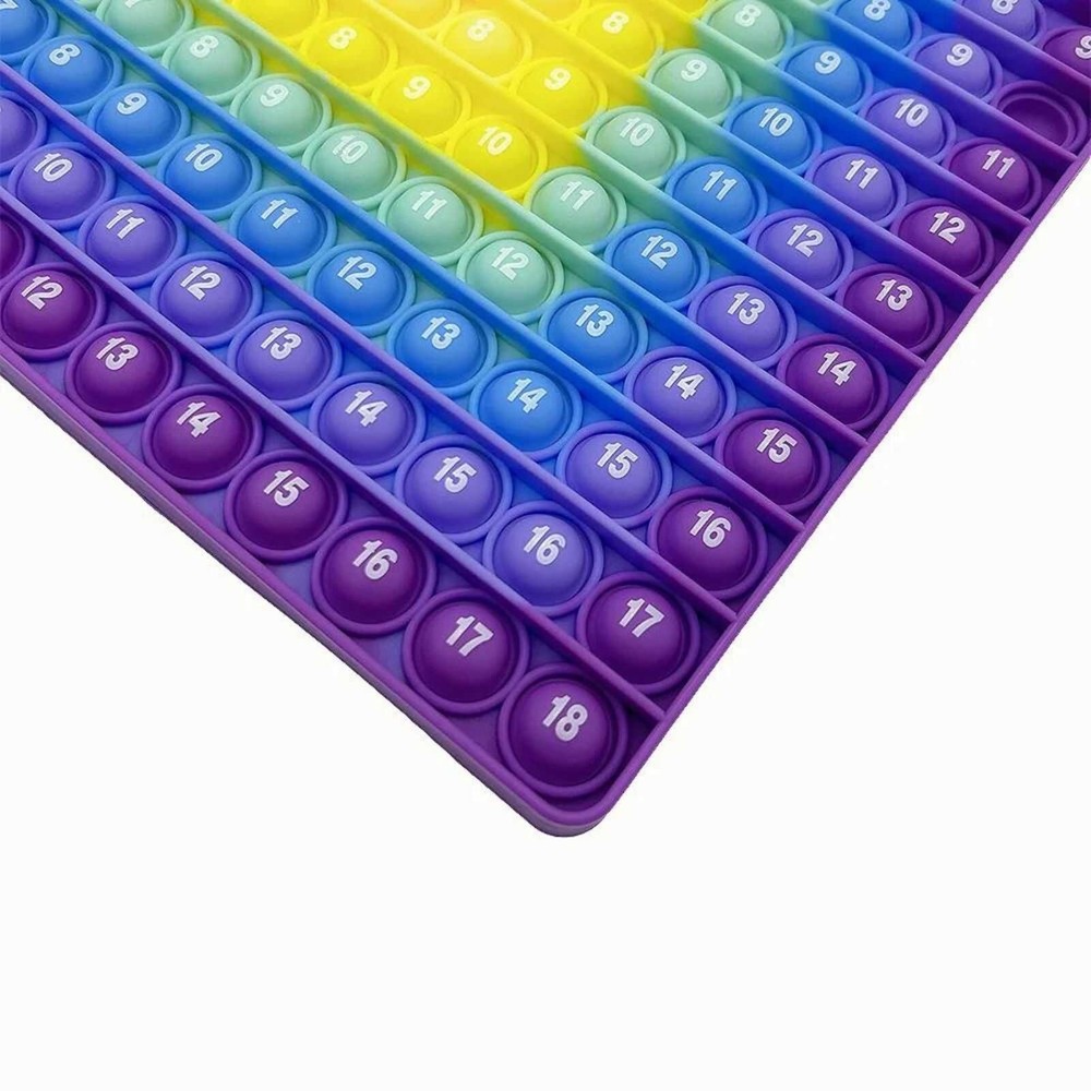 Pop It 10 10 matematică pentru a învăța înmulțirea cu numere de la 1 la 9 și pentru a învăța adunarea, Jucărie educativă, 20 x 20 cm, multicolor 4