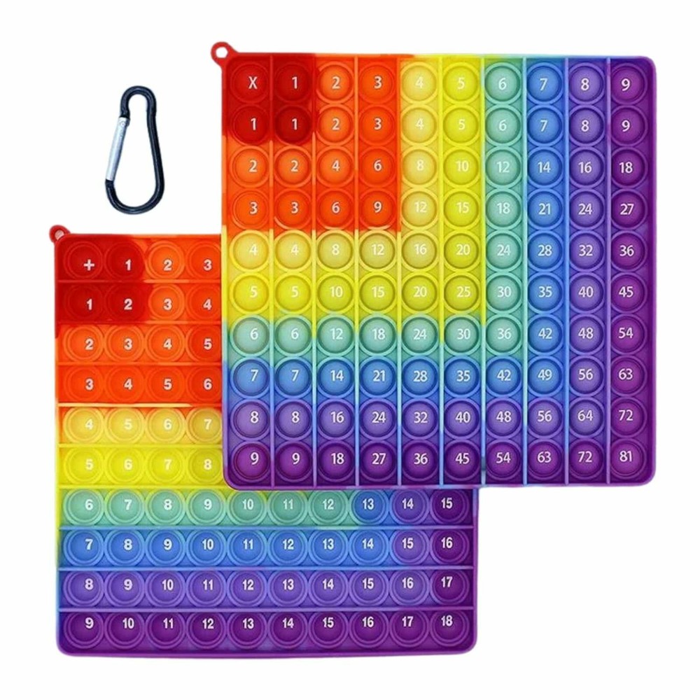 Pop It 10 10 matematică pentru a învăța înmulțirea cu numere de la 1 la 9 și pentru a învăța adunarea, Jucărie educativă, 20 x 20 cm, multicolor 5