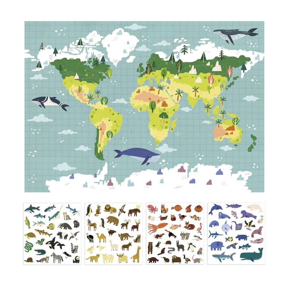 Poster Gigant Harta lumii + 100 sticker 3