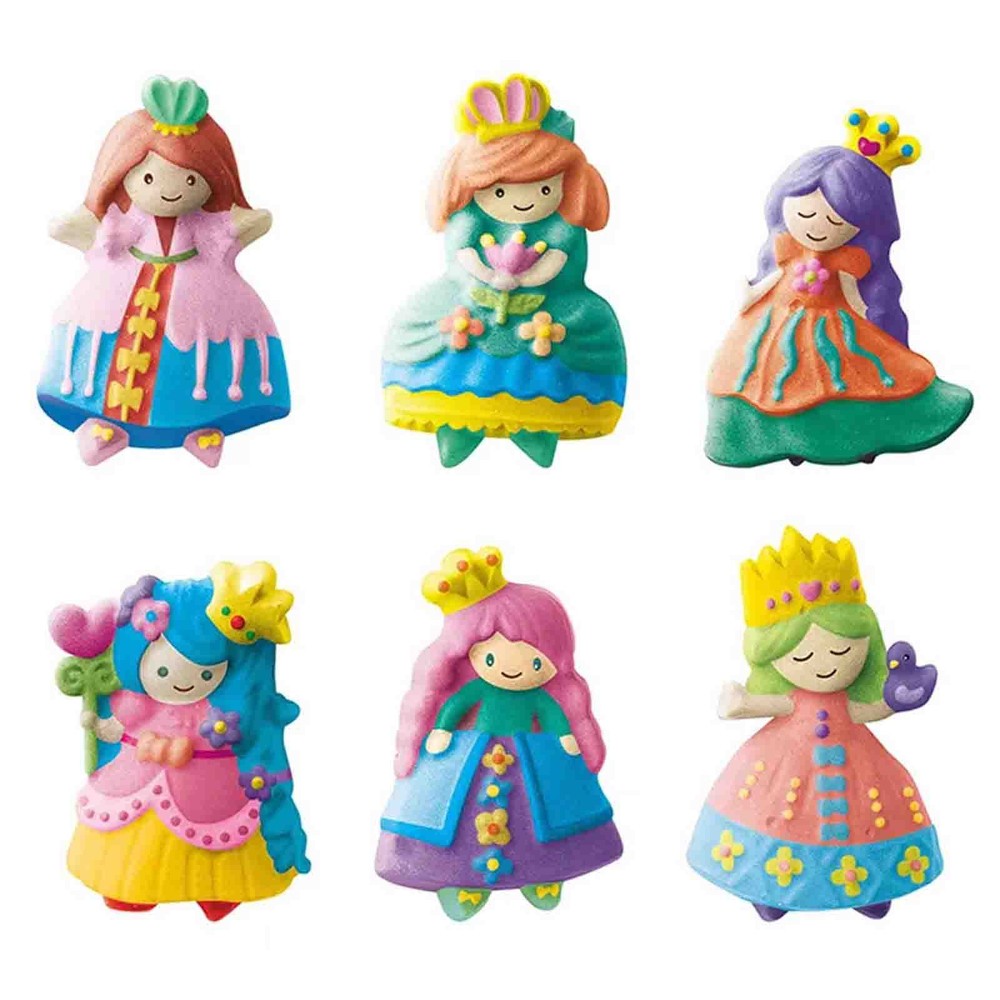 Prințese, Figurine din ipsos de pictat pentru copii, Kit complet DIY 3