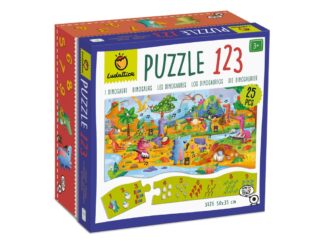 Puzzle 123 Dinozauri, 25 piese, Ludattica, + 3 ani