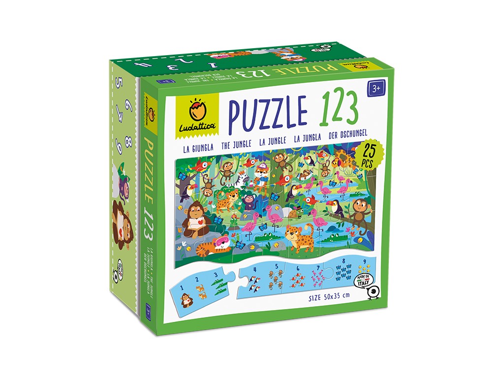 Puzzle 123 Jungla, Ludattica, 3 ani+