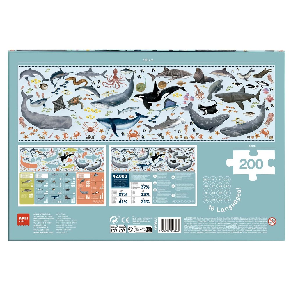 Puzzle Animale în Pericol Animale Marine, 200 piese 2