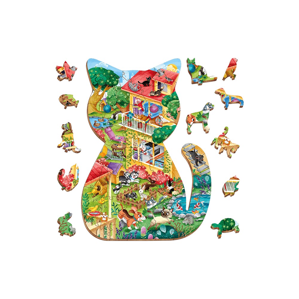 Puzzle de lemn Animale de companie, Ludattica, +5 ani 2