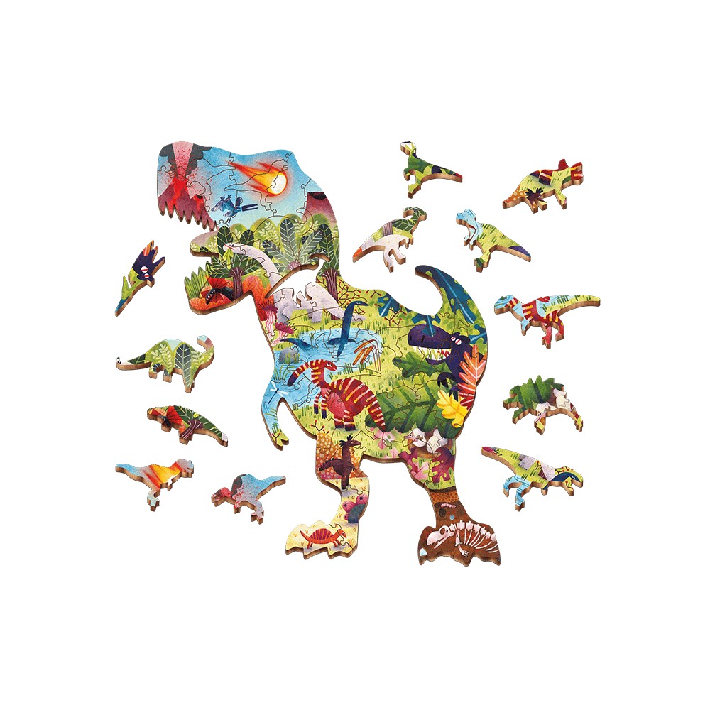 Puzzle de lemn Dinozaurii, Ludattica, + 4 ani, 48 piese 2