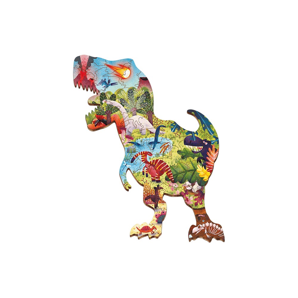 Puzzle de lemn Dinozaurii, Ludattica, + 4 ani, 48 piese 3