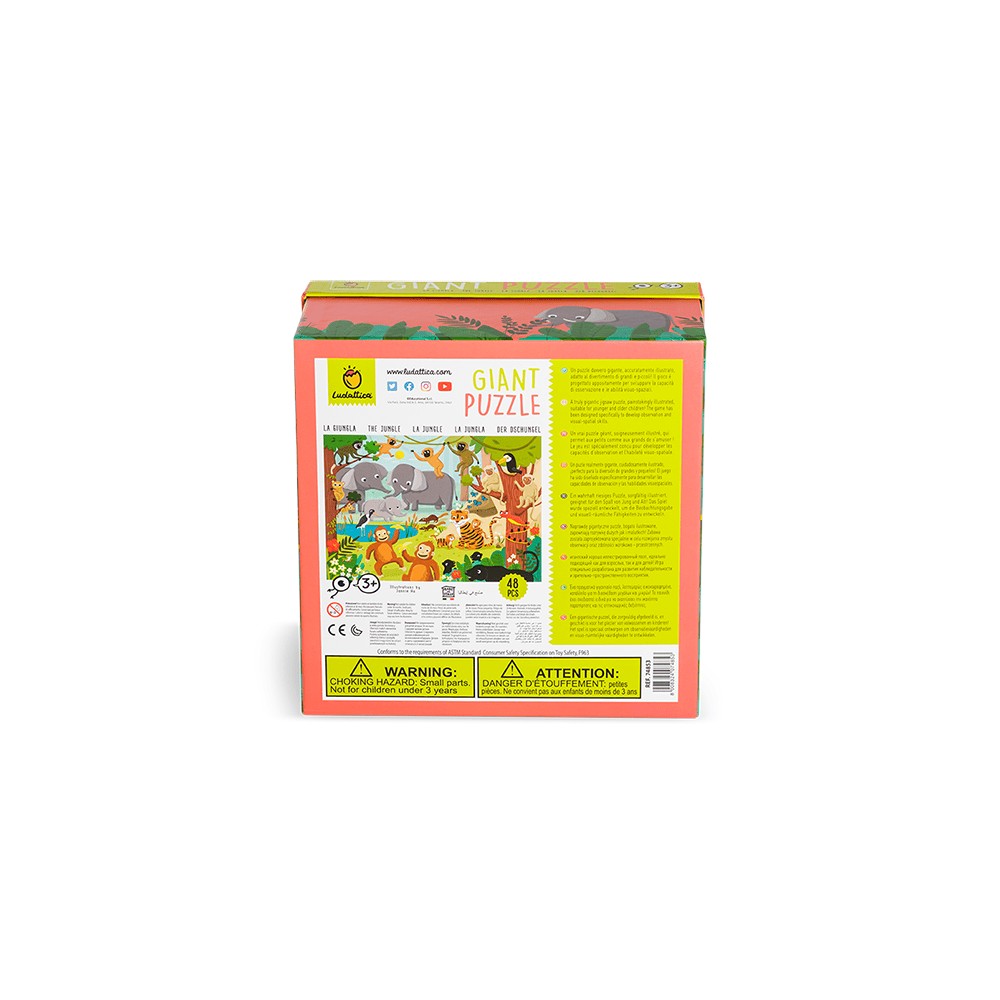 Puzzle de podea Jungla, Ludattica,+3 ani, 48 piese 2