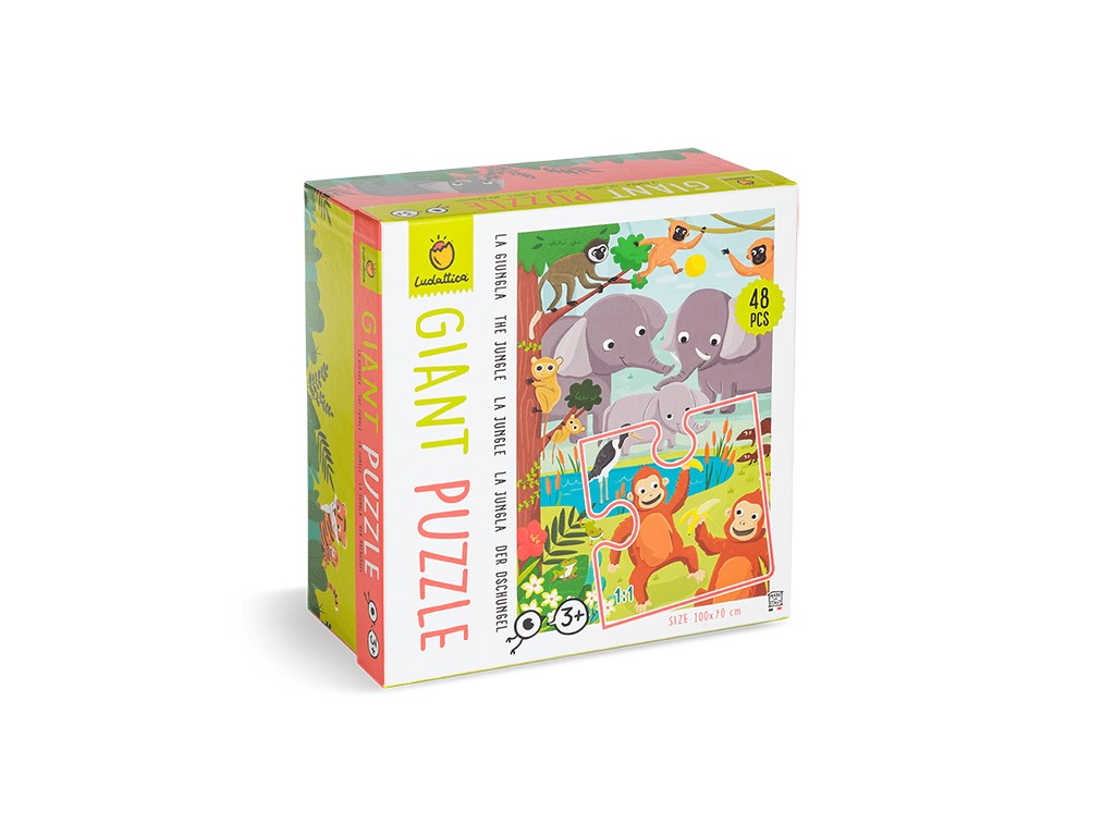 Puzzle de podea Jungla, Ludattica,+3 ani, 48 piese