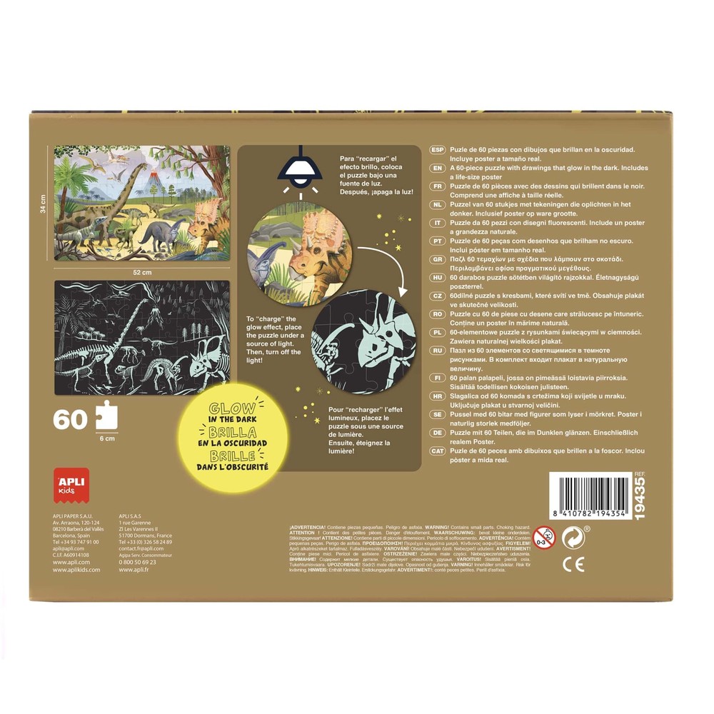 Puzzle Glow in the Dark Dinozauri, 60 piese 2