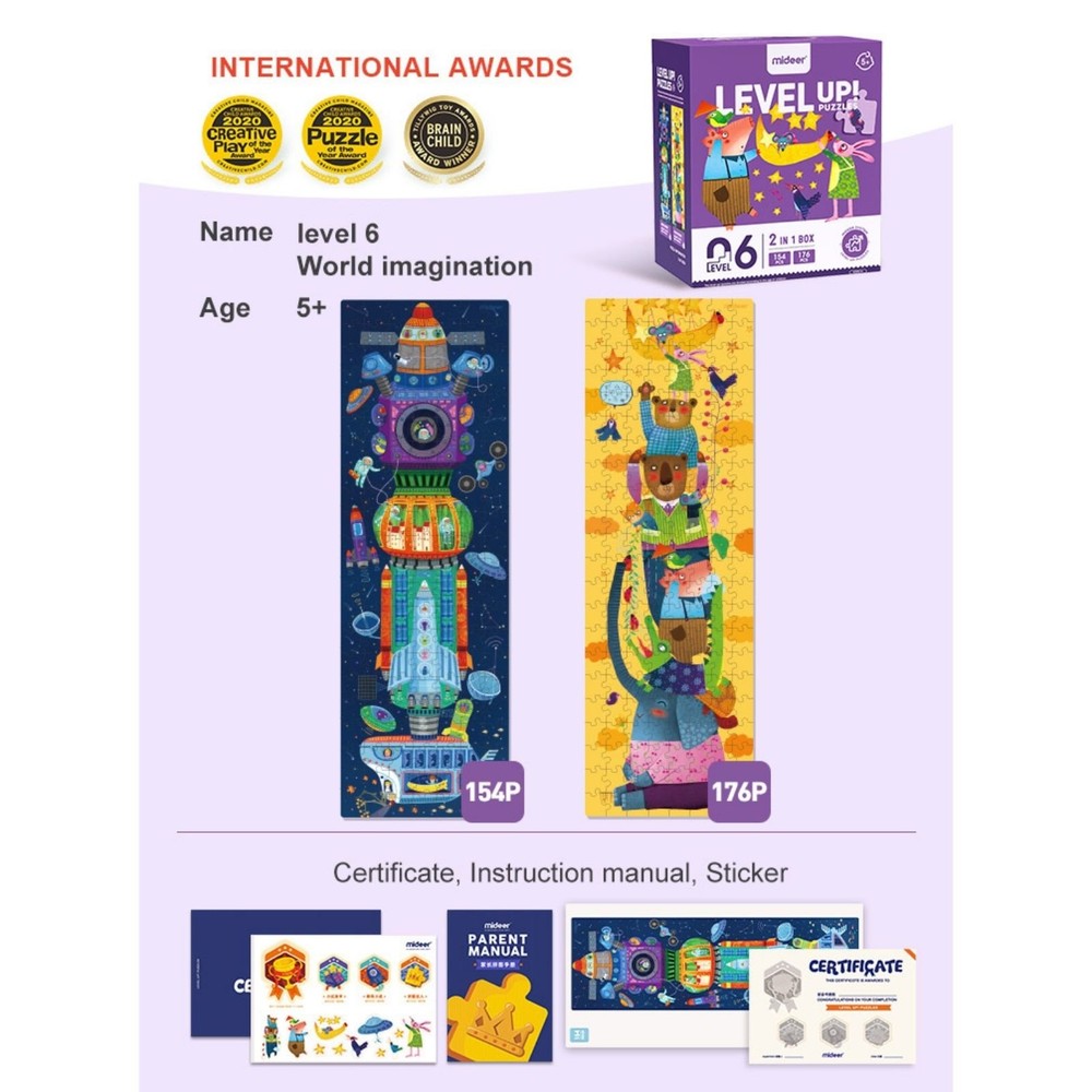 Puzzle nivel 6, Imaginația lumii, 2 cutii incluse 2