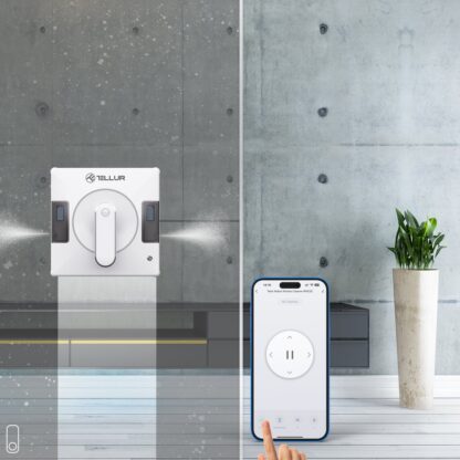Robot curățare geamuri WiFi Tellur Smart, RWC02, 72W, două rezervoare apă, anti cădere, alb 6