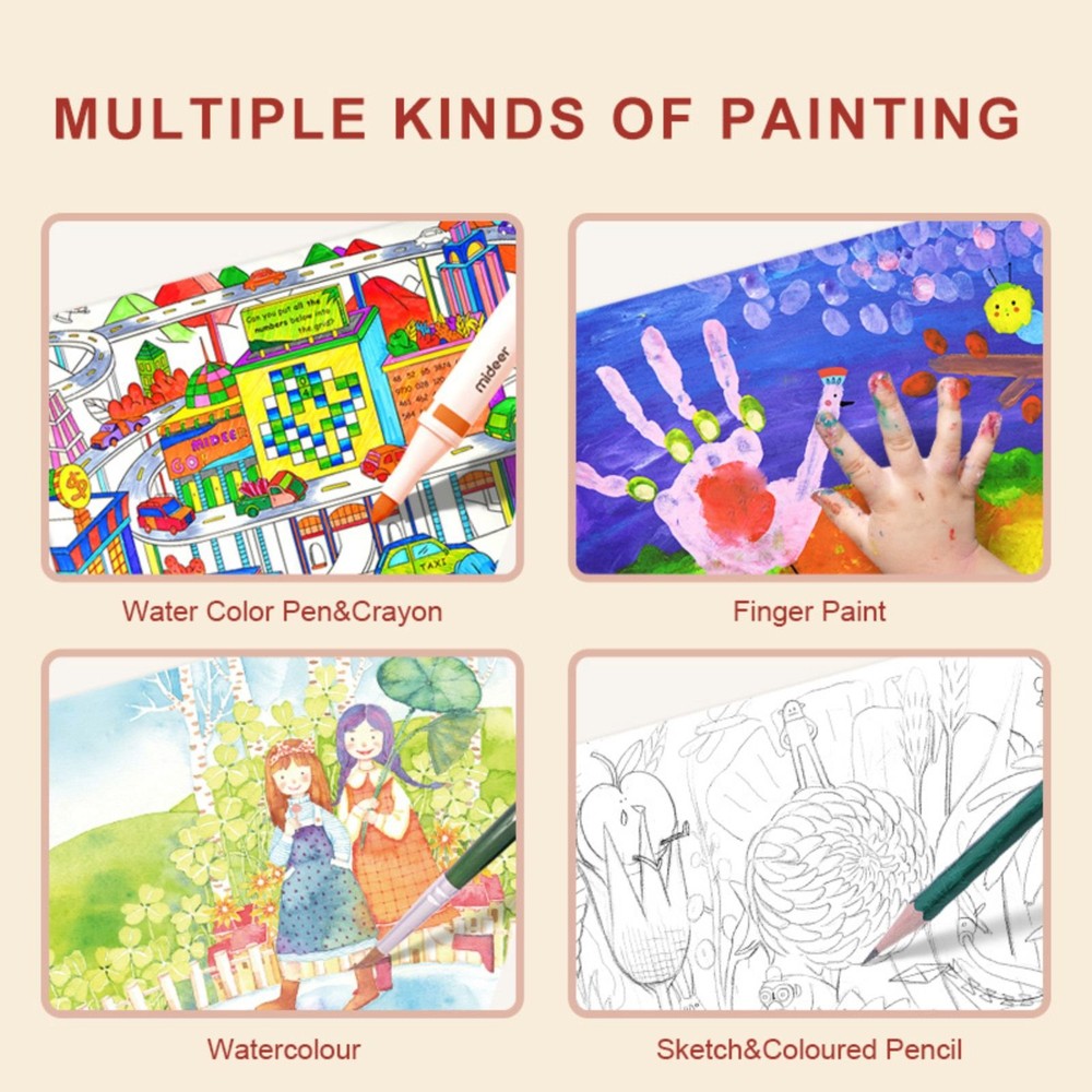 Rolă de hârtie pentru pictură și desen, 25 m, 3 ani+ 4