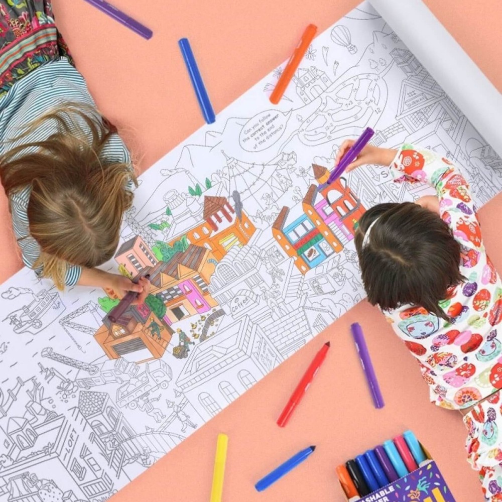 Rolă hârtie desene de colorat tematică Oraș 10 m lungime 3