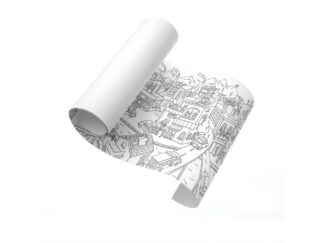 Rolă hârtie desene de colorat tematică Oraș 10 m lungime