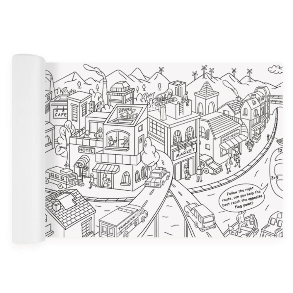 Rolă hârtie desene de colorat tematică Oraș 10 m lungime 4