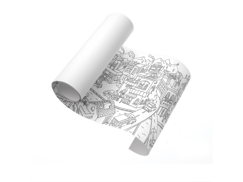 Rolă hârtie desene de colorat tematică Oraș 10 m lungime
