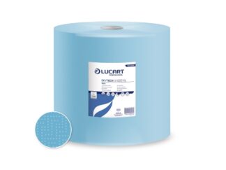 Rolă hârtie industrială Lucart SKYTECH 3.1000 XL, 3 str, albastră, 360 m/rolă
