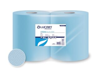 Rolă hârtie industrială Lucart Strong Multiuse Blue 3.500, 3 str, 150 m, 2 role/set